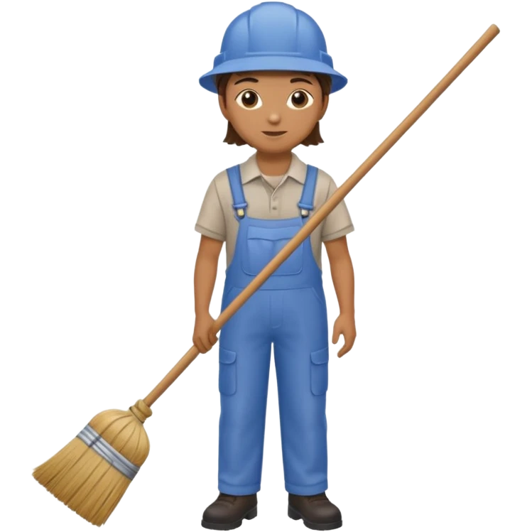 street sweeper with broom emoji