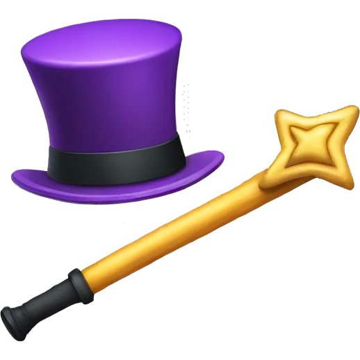 tophat and magic wand emoji