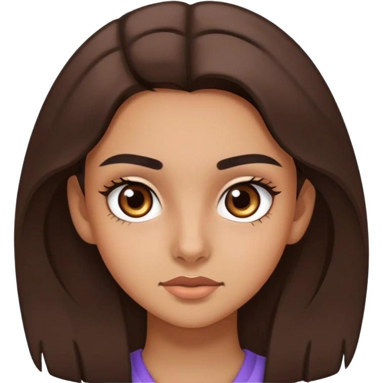 teenage girl with thick eyebrows and big brown eyes  emoji