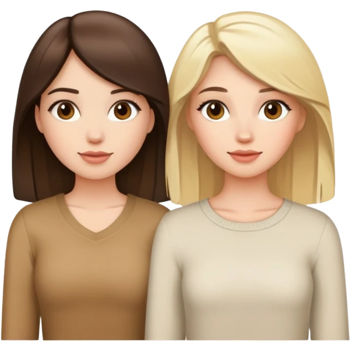 Brunette and blonde best friends  emoji