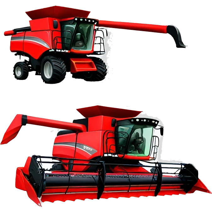 red combine harvester emoji