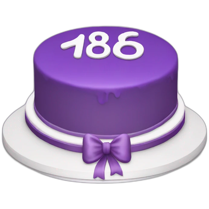 Purple 18th birthday cake emoji