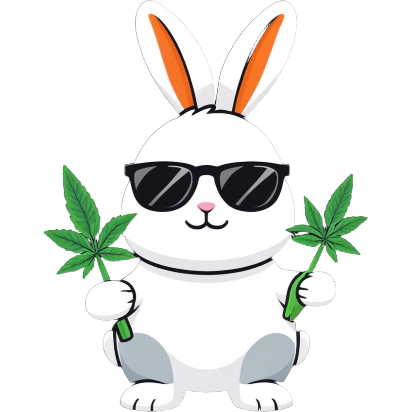 Easter Bunny with Marijuana emoji