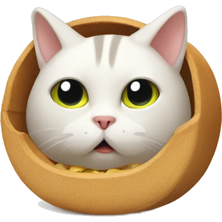 Cat hiding food emoji