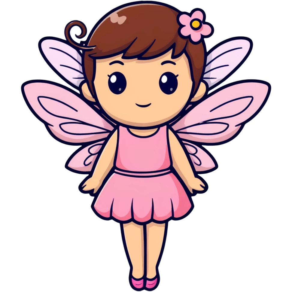 Brown hair fairy wearing pink  emoji