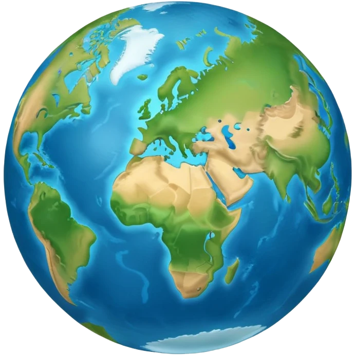 globe showing Earth with continents emoji
