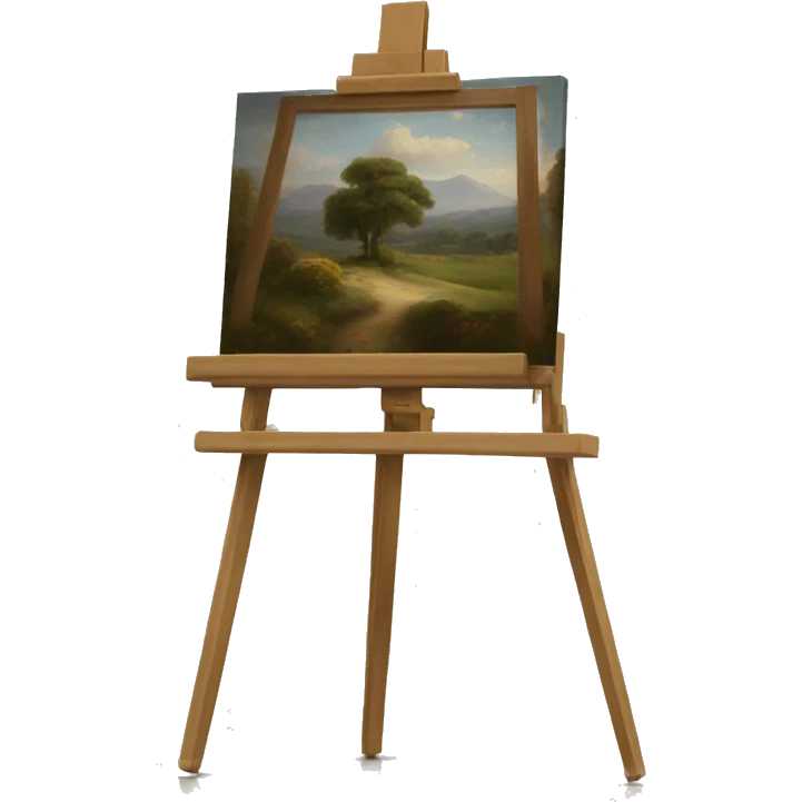 easel with a painting
 emoji