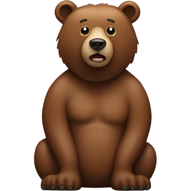 brown bear with a big body and a small head  emoji