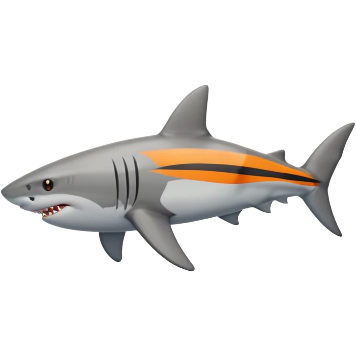 side view of shark body with a cat face emoji