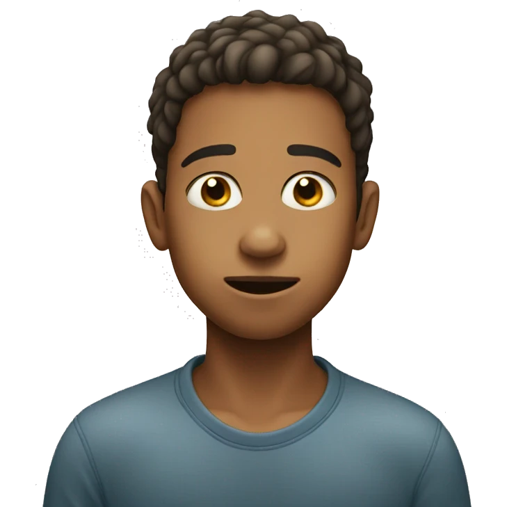 Boy with a hand in his nose emoji