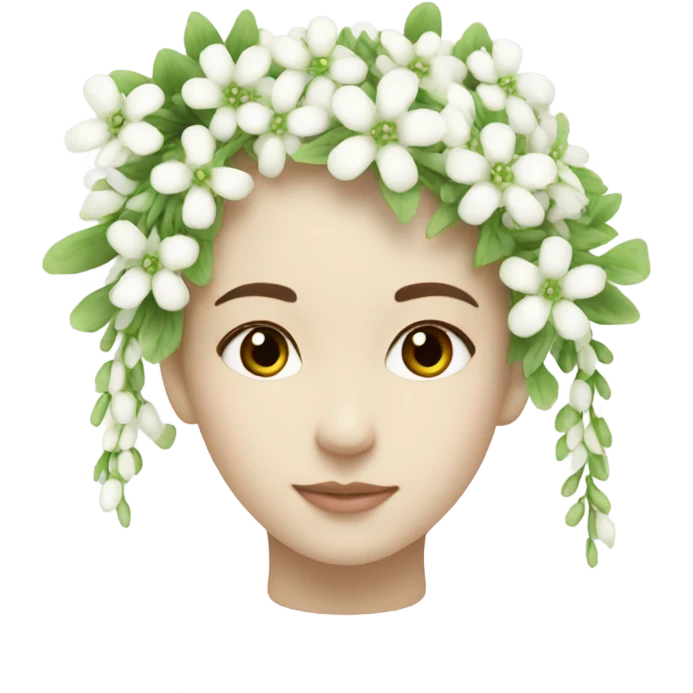 white flowers chain  emoji