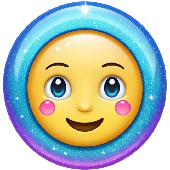 emoji of sparkling shiny glitter, with bright sparkles and shimmering particles, simple cute cartoon style emoji