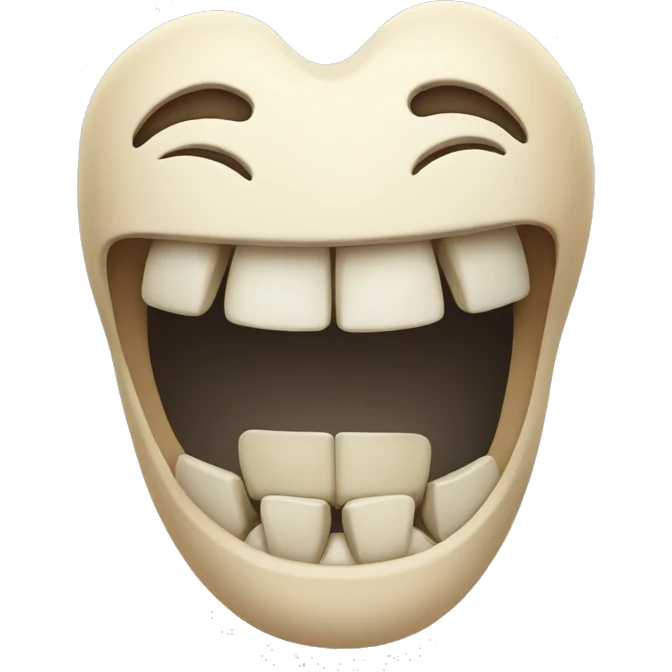 Smile with bone in the mouth  emoji