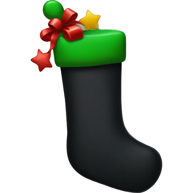Black Christmas stocking emoji