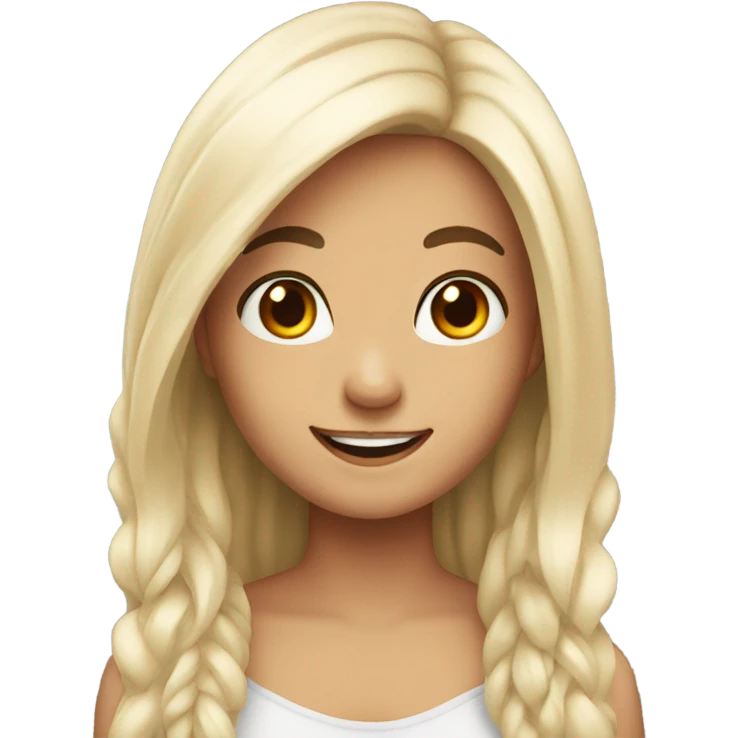 smiling girl with long black hair emoji