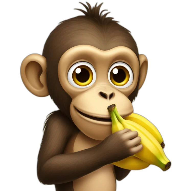 Monkey eating banana emoji