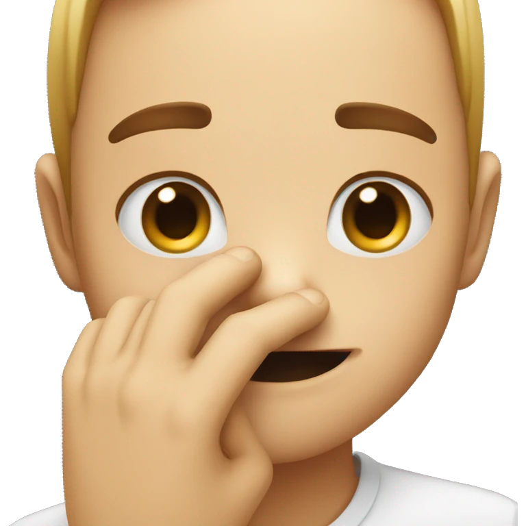 biting finger while blushing emoji