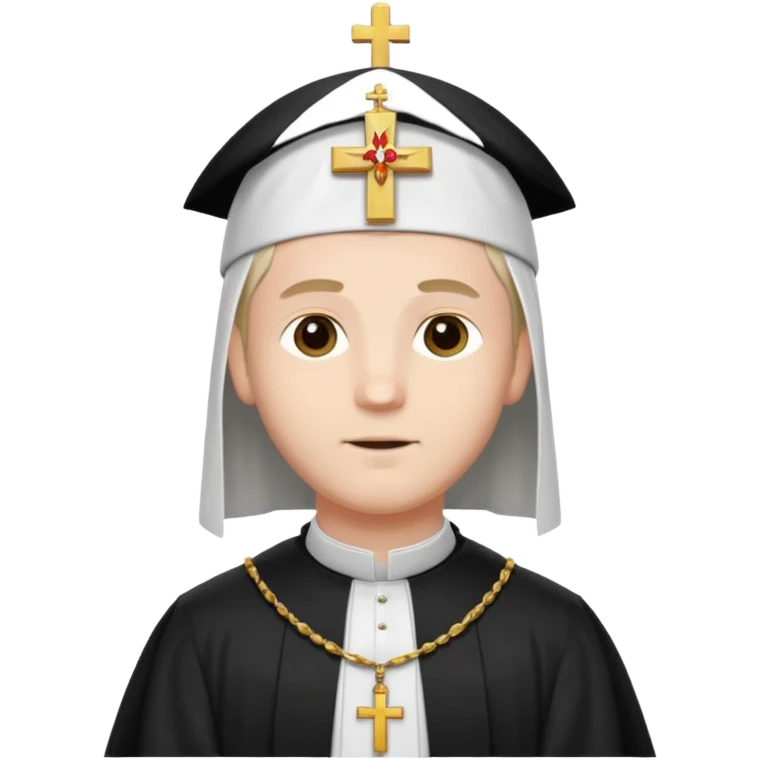 Graduating young priest catholicwhite man, catholic, with spirit saint over his head emoji