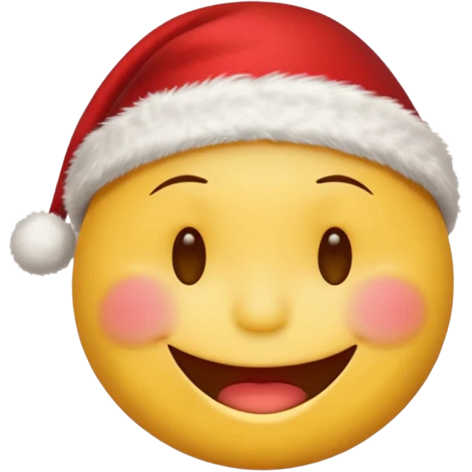 smiley face with closed eyes in a red Christmas hat emoji