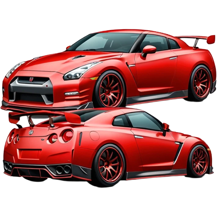 GTR com body kit vermelha um único carro só emoji