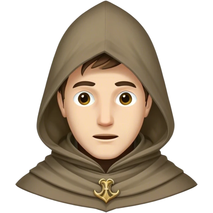 Medieval male commoner's hood with face opening emoji