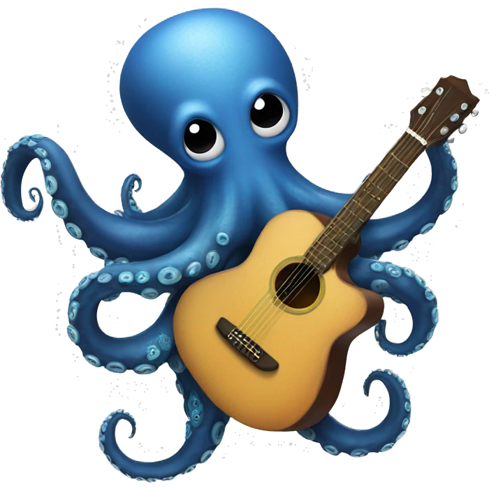 Octopus playing the guitar emoji
