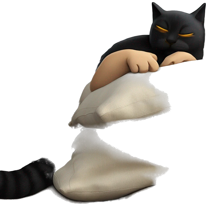 sleeping black cat on couch emoji