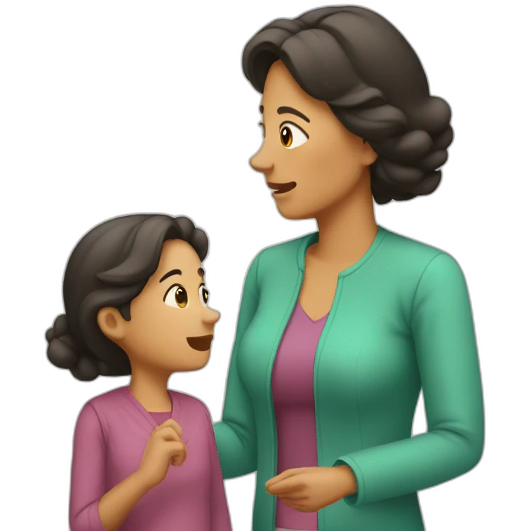 madre e hija discutiendo emoji