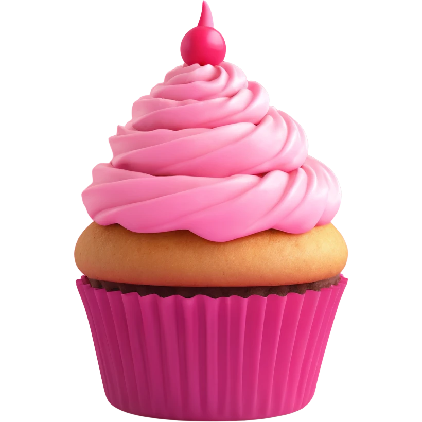 cupcake with pink icing emoji