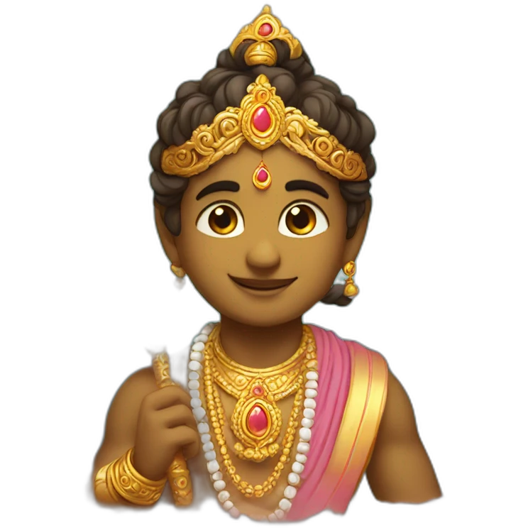 A emoji with lord krishna in beautiful image in cute little lord emoji