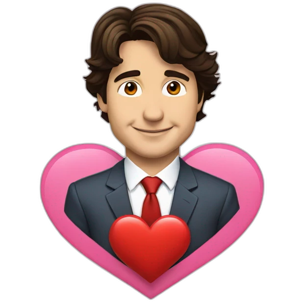 Justin trudeau with a heart emoji