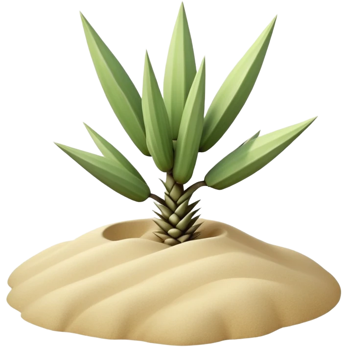 generate realistic detailed yucca in 3d style with sand  emoji