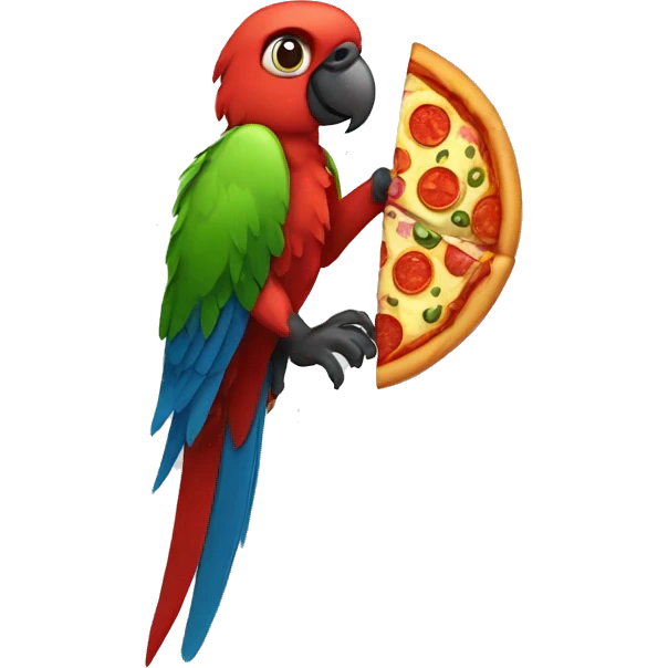 parrot hungry pizza emoji