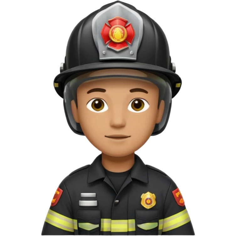 Firefighter with Black uniform emoji