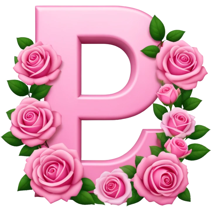 Pink, romantic, flowery, the letter “e” emoji
