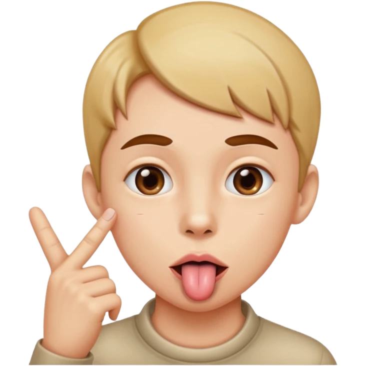tongue out eyes looking a way pointer finger on chin￼ emoji