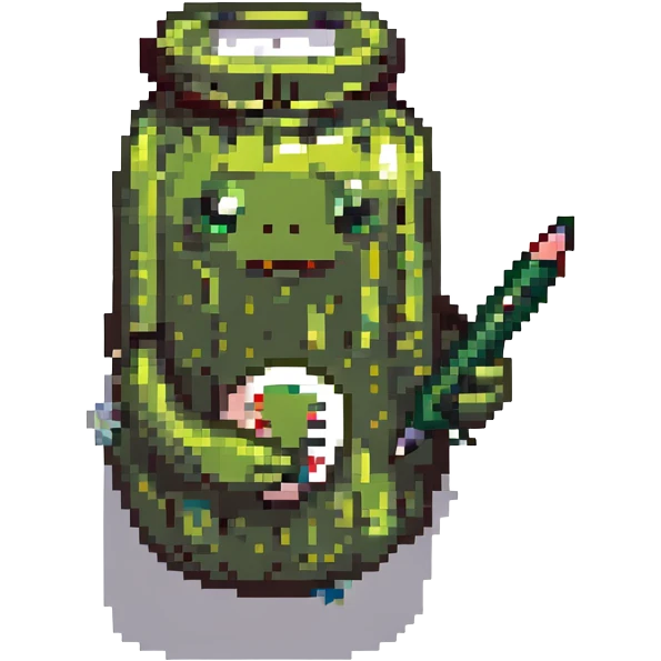 a pickle taking notes emoji