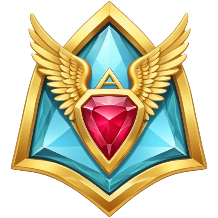 Triangle Rubby stone award-in-frame-decorated-with-golden-angel--wings emoji
