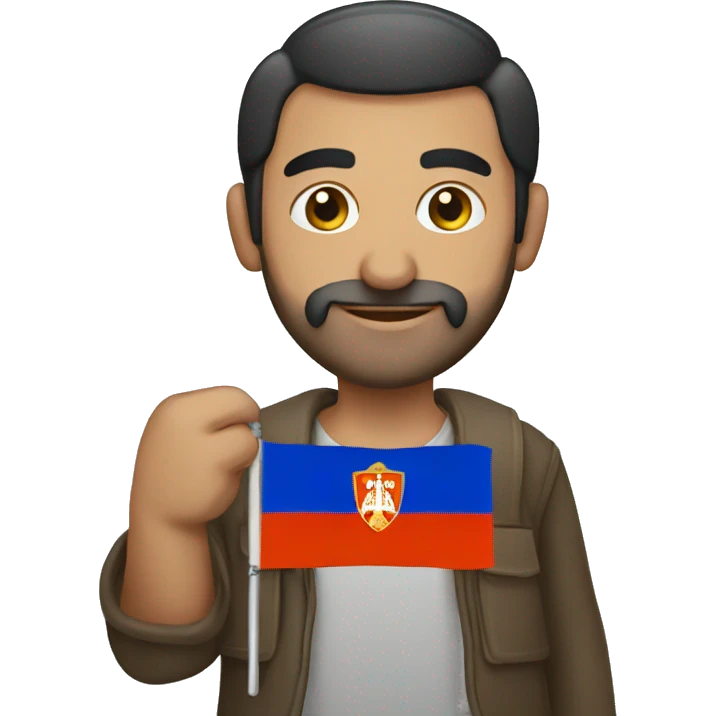 Armenian man holding the Armenian flag emoji