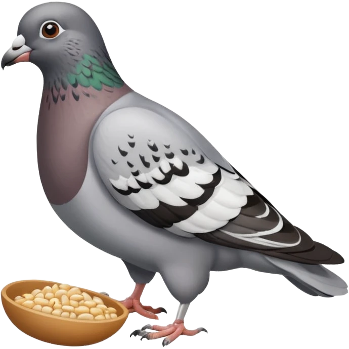 Pigeon wants to eat some grains emoji