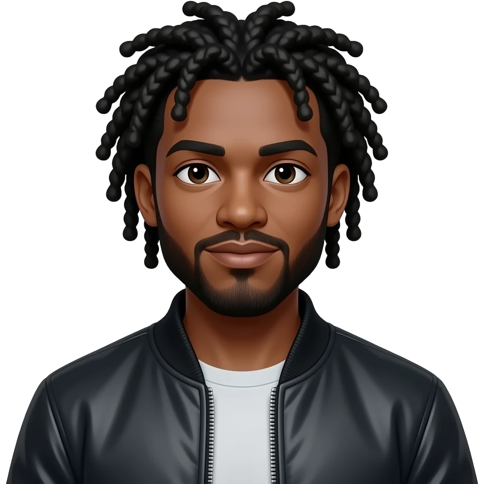 African American man withdreads and in bomber coat emoji
