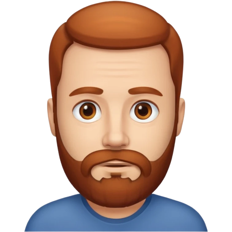 semi balding man with beard. brown eyes and brown/red beard emoji