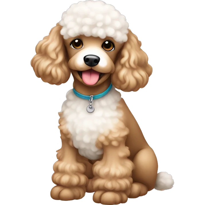 Tan and white poodle  emoji