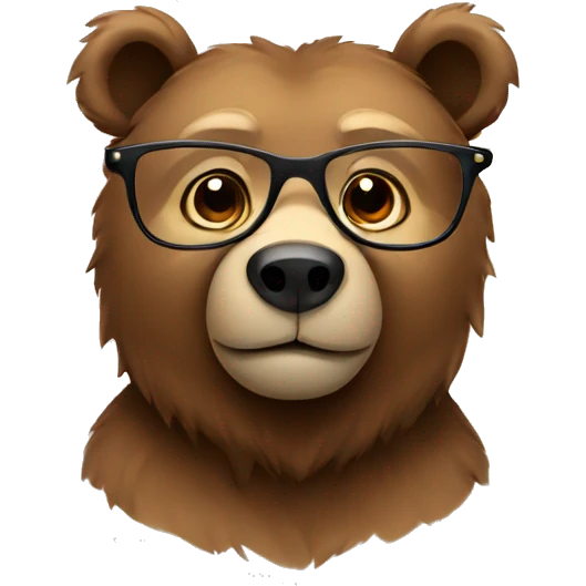 bear wearing glasses emoji