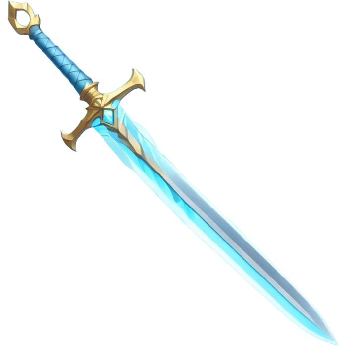 wind elemental sword object icon, elegant fantasy sword, swirling wind aura around the blade, light blue glow, floating air particles, 3D cartoon, mobile game icon style, centered, clean background, soft shadow, no text, no watermark
 emoji