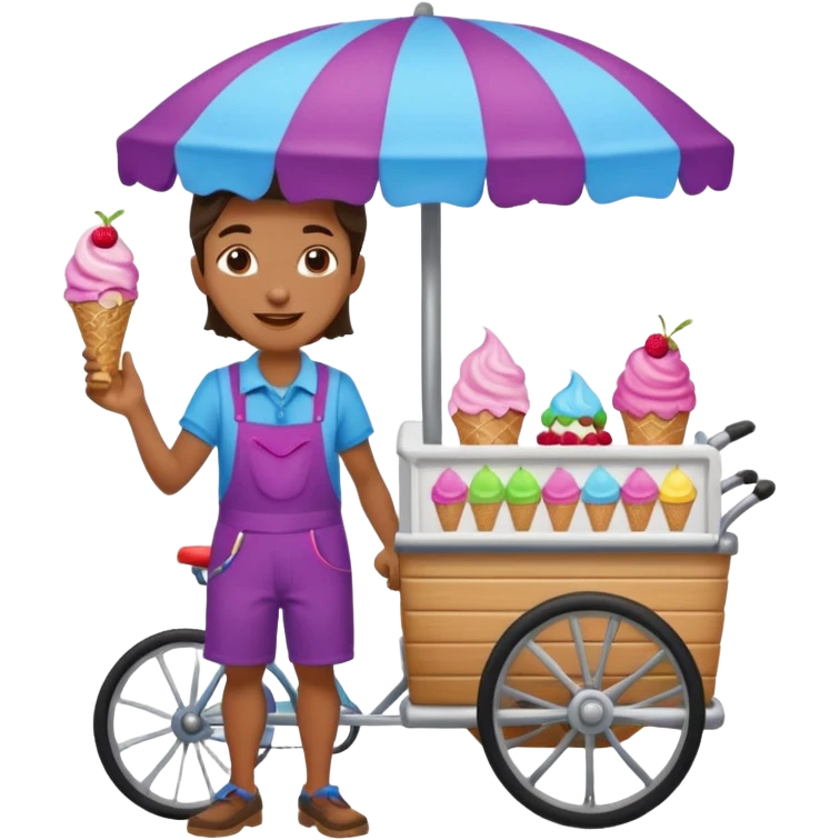Vendor + berry cart,Ice Cream Vendor. emoji