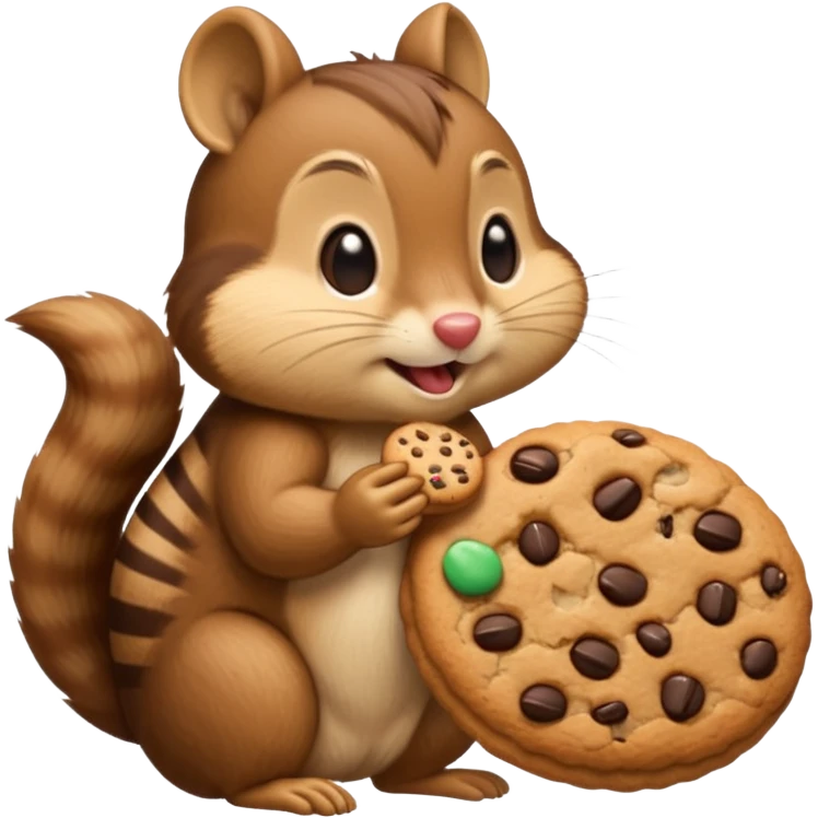 side view of this iphone chipmunk emoji eating cookie sweetly ; 🍪 use the SAME iphone ios cookies / chipmunk emoji