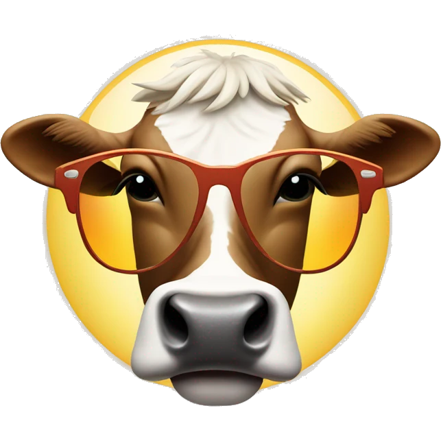 Cow wearing sun glasses  emoji