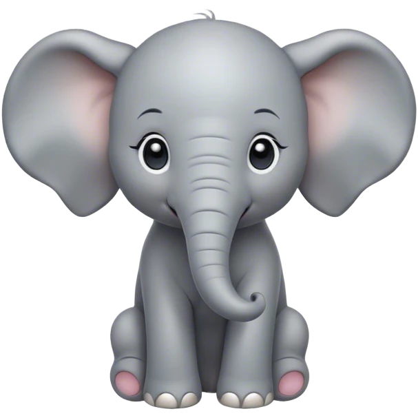 Cinematic Noble Baby Elephant Portrait Emoji, Poised and regal, with a tiny, endearing build and a soft, smooth gray hide, delicate floppy ears and a small, curious trunk, deep-set soulful eyes, Simplified yet sharp and sophisticated features, highly detailed, glowing with a gentle, dignified glow, high shine, intelligent and adorable, stylized with an air of miniature majesty, focused and attentive, soft glowing outline, capturing the essence of a watchful and confident little elephant, so majestic it feels as though it could toddle out of the screen with effortless authority! emoji