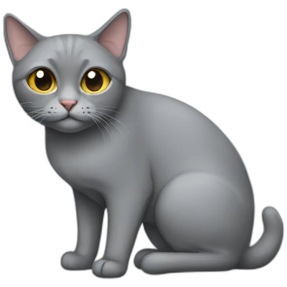 A blind Grey cat emoji
